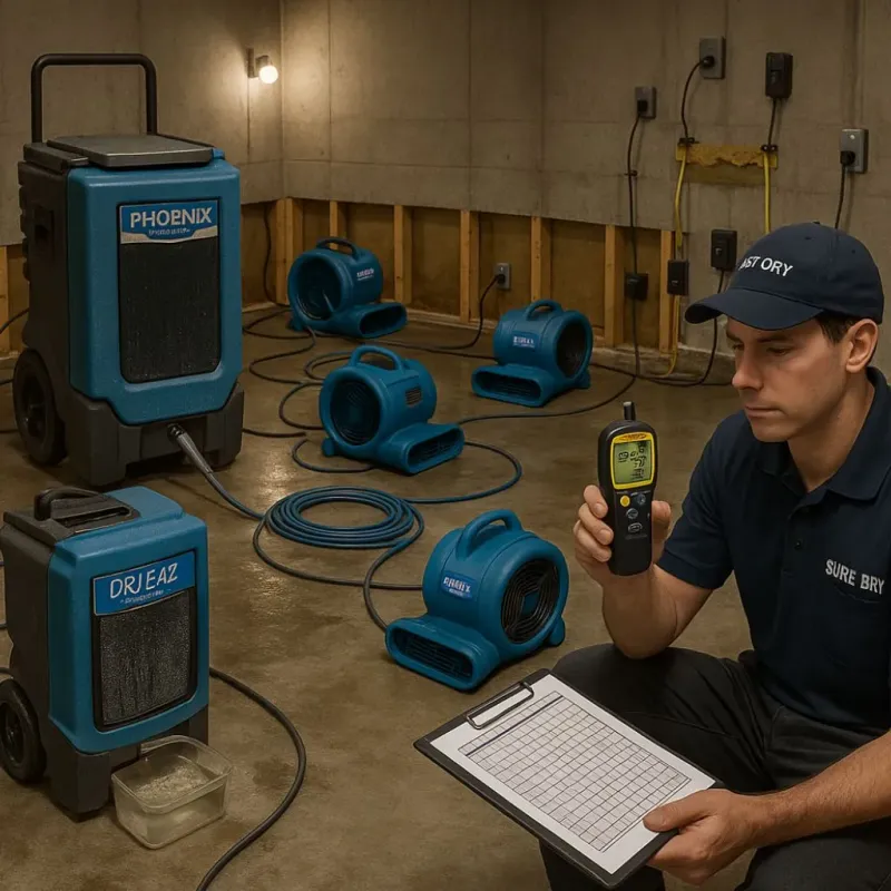 Structural Drying and Dehumidification process in Princeton, WI